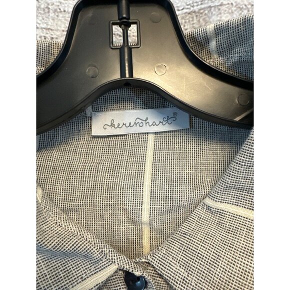 Keren Hart Grey Striped Button Down Back Shirt - Picture 2 of 4